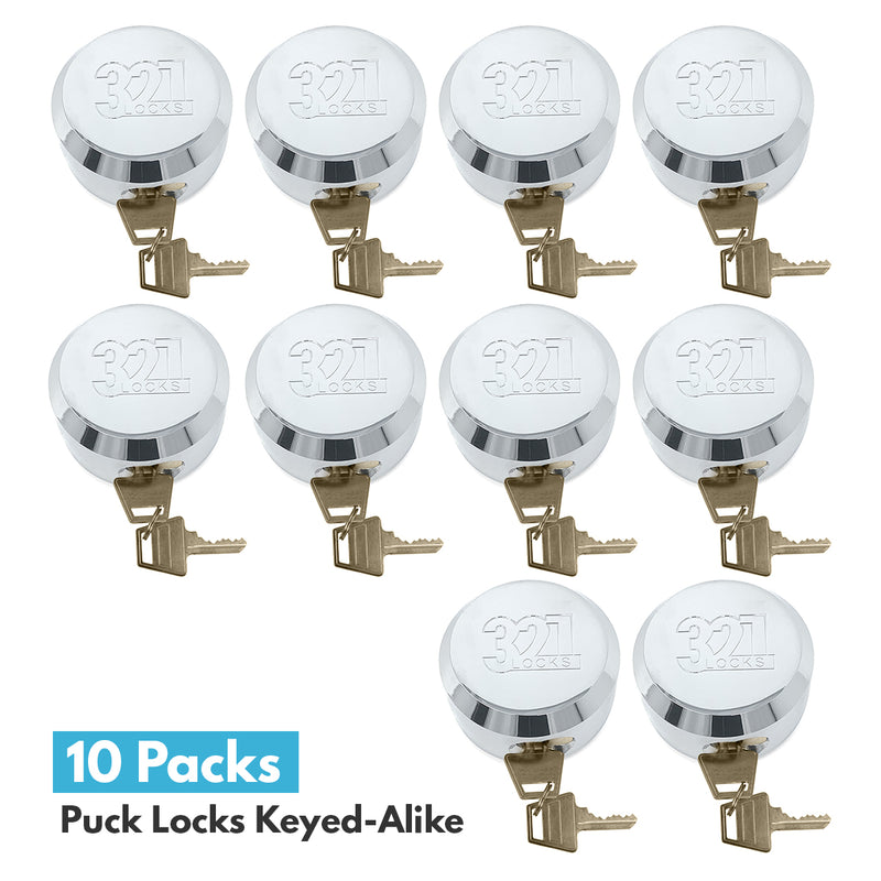 10 Keyed Alike - Cargo Trailer Lock -  Van Puck Lock