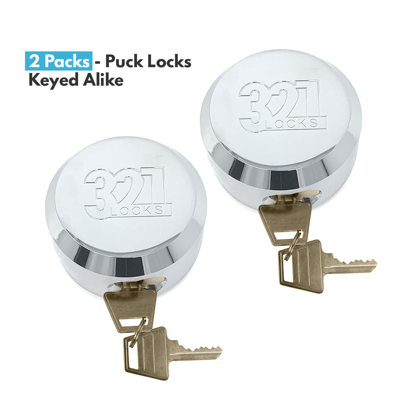 2 Keyed Alike - Cargo Trailer Lock -  Van Puck Lock